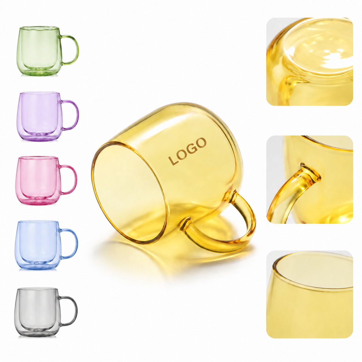 10 oz Thermal Insulated Borosilicate Glass Mug