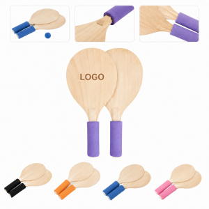 Dual-Player Wooden Paddle Set for Outdoor Leisure and Court Games